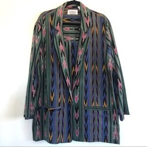Vintage Angelique Multicolored Aztec Print Blazer.